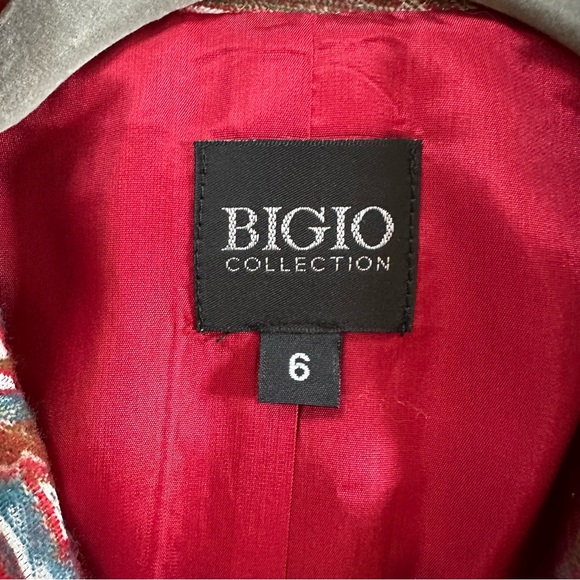 NWT Bigio Collection Paisley and Metallic Lined Long Blazer Neiman Marcus Sz 6 - Picture 10 of 11